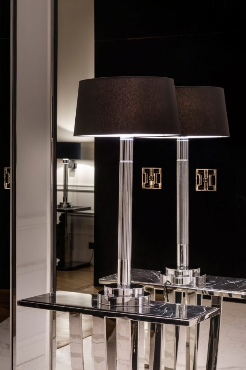 Lampa stojąca nocna Art Deco ELLINGTON wnętrze