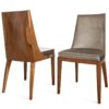 Krzesło w stylu art deco, lite drewno, tapicerowane