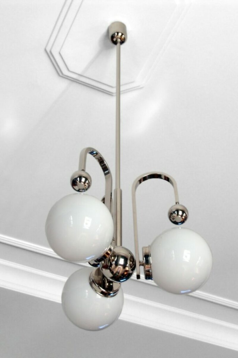 żyrandol art deco klosz kula